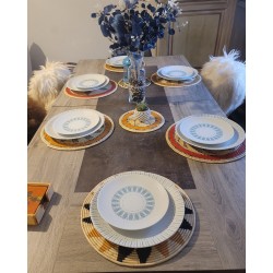 artisanat guinéen, Fouta, décoration murale, dessous de plat, fait main, déco africaine, fibres naturelles, art africain, Guinée