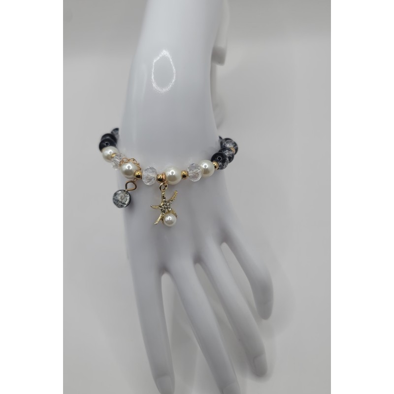 Bracelet fantaisie en perles – Cristaux & charms raffinés | Bijoux tendance femme