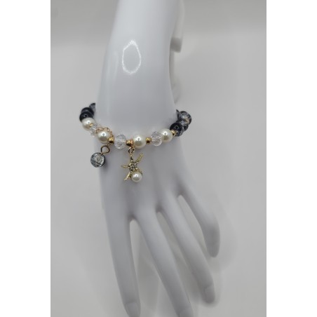 Bracelet fantaisie en perles – Cristaux & charms raffinés | Bijoux tendance femme