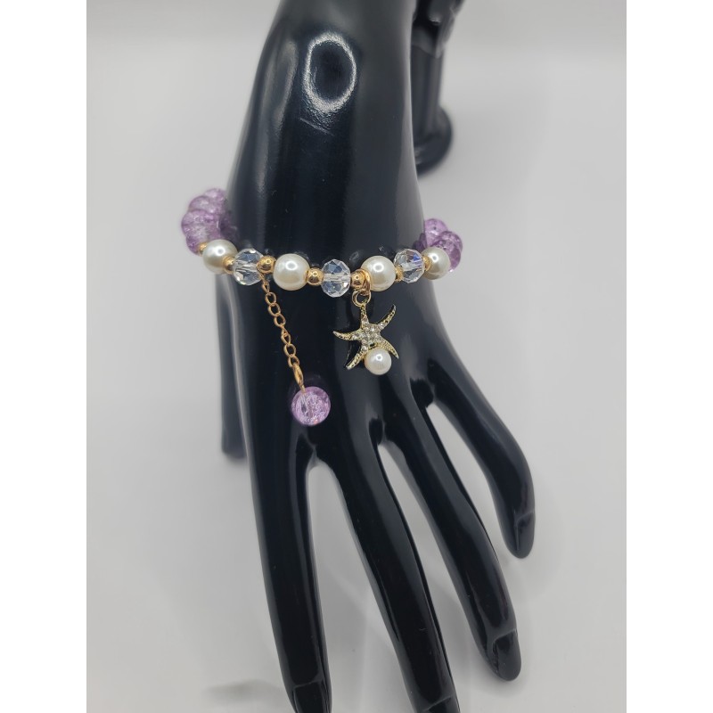 Bracelet fantaisie en perles – Cristaux & charms raffinés | Bijoux tendance femme