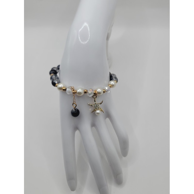 Bracelet fantaisie en perles – Cristaux & charms raffinés | Bijoux tendance femme