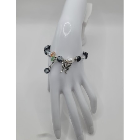 Bracelet fantaisie en perles – Cristaux & charms raffinés | Bijoux tendance femme