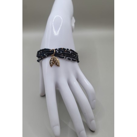 Bracelet multi-rangs en perles – Charms arbre de vie & feuilles | Bijoux femme tendance