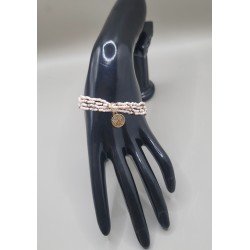 Bracelet multi-rangs en perles – Charms arbre de vie & feuilles | Bijoux femme tendance