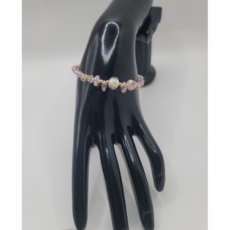 Elegant Elastic Beaded Bracelet – Crystals & Color Stones | Trendy Women’s Jewelry