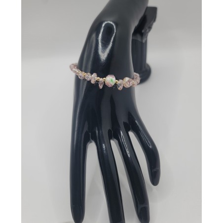 Elegant Elastic Beaded Bracelet – Crystals & Color Stones | Trendy Women’s Jewelry