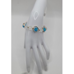 Elegant Elastic Beaded Bracelet – Crystals & Color Stones | Trendy Women’s Jewelry