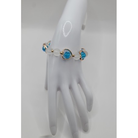 Elegant Elastic Beaded Bracelet – Crystals & Color Stones | Trendy Women’s Jewelry