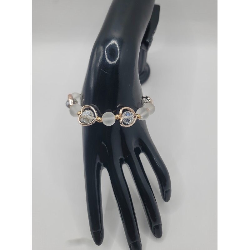 Elegant Elastic Beaded Bracelet – Crystals & Color Stones | Trendy Women’s Jewelry