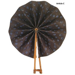 Éventail artisanal de Guinée en cuir | Accessoire africain fait main