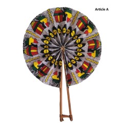 Éventail artisanal de Guinée en cuir | Accessoire africain fait main