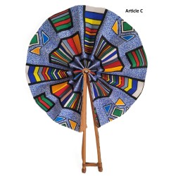 Éventail artisanal de Guinée en cuir | Accessoire africain fait main