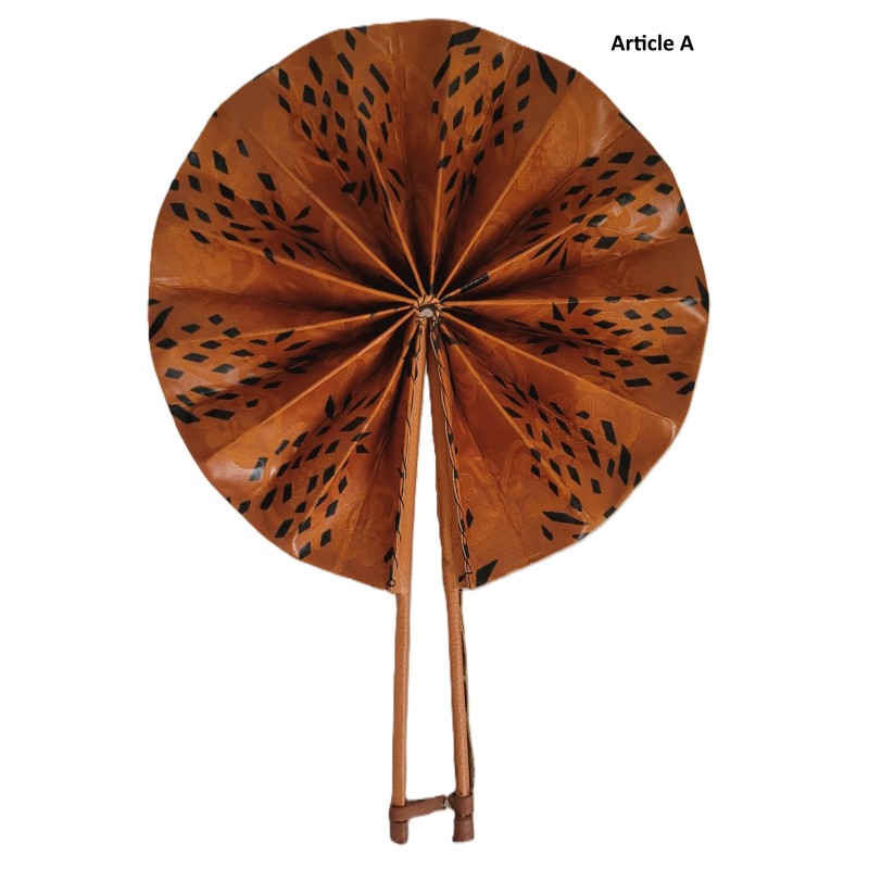 Handmade Guinean Fan with Leather Handles | African Accessory