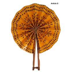 Éventail artisanal de Guinée en cuir | Accessoire africain fait main