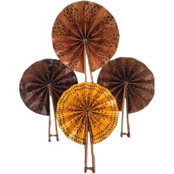 Handmade Guinean Fan with Leather Handles | African Accessory