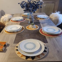 Dessous de plat artisanal en fibres naturelles – Fouta, Guinée Conakry