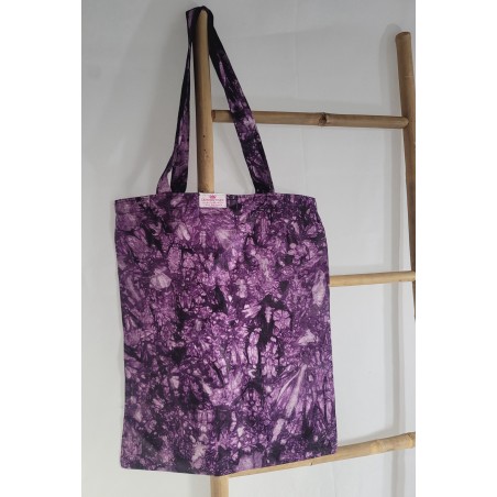 Fourre-tout artisanal violet prune de Guinée | Sac africain fait main