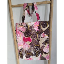 Fourre-tout wax africain floral | Sac artisanal fait main