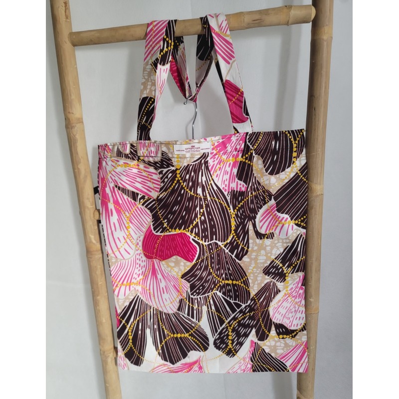 Fourre-tout wax africain floral | Sac artisanal fait main