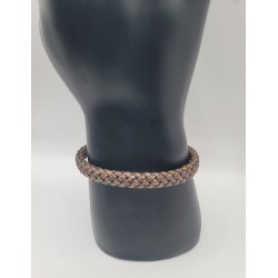 Bracelet Tressé Marron avec Fermoir Magnétique | Bijou Élégant Unisexe