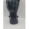 Bracelet Homme Noir Tressé – Anneaux Gravés | Style Moderne et Intemporel
