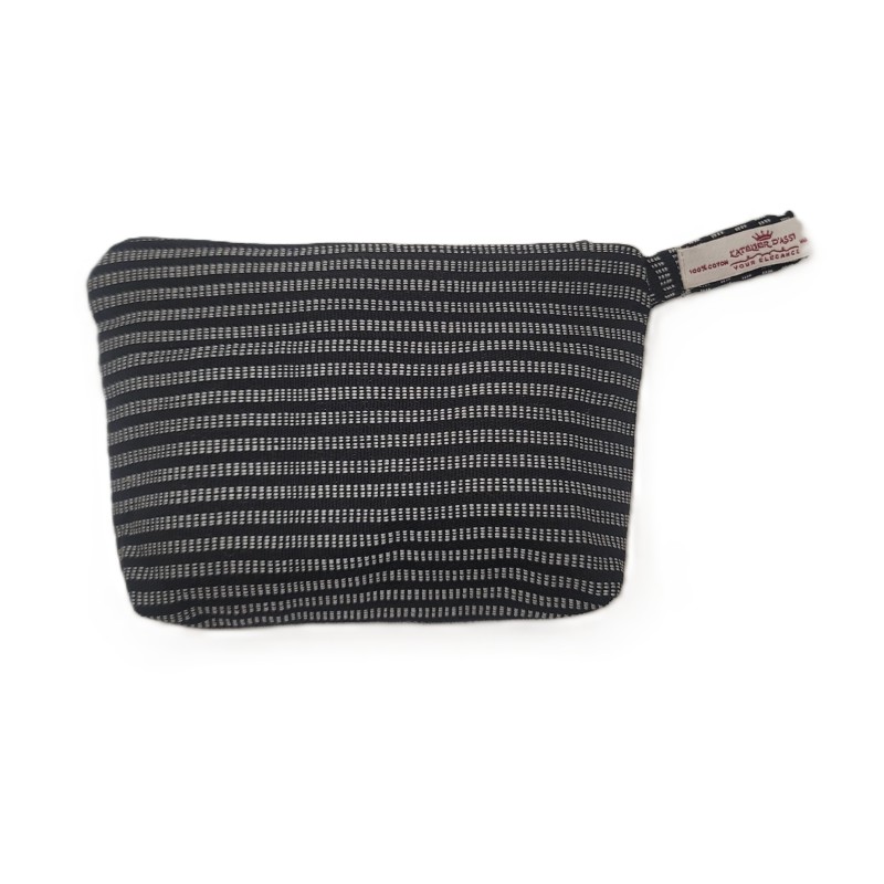 Handmade Woven drawstring from Guinea |fine white & black stripes