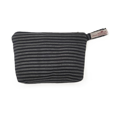 Handmade Woven drawstring from Guinea |fine white & black stripes