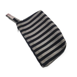Handmade Woven drawstring from Guinea | Striped Black & white
