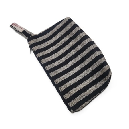 Handmade Woven drawstring from Guinea | Striped Black & white