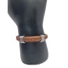 Bracelet Homme Camel Tressé – Anneaux Argentés Gravés | Style Naturel & Tendance