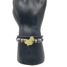 Bracelet Homme Afrique – Cuir Noir & Plaque Dorée | Élégant & Symbolique