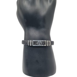 Men’s Black Tree of Life Bracelet – Braided Leather & Silver Plate