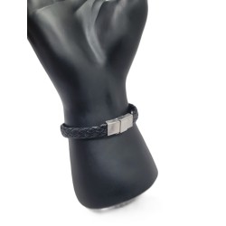 Men’s Black Tree of Life Bracelet – Braided Leather & Silver Plate