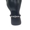 Bracelet Homme Cuir Noir – Métal Croisé | Style Moderne & Original