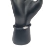 Bracelet Homme Cuir Noir – Métal Croisé | Style Moderne & Original