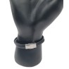 Bracelet Homme Classique Noir – Barrette Métal Argenté | Élégant & Intemporel