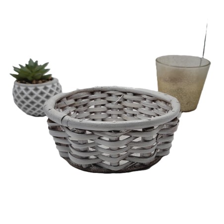 Natural white wicker basket – handmade boho catchall