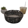 Metallic black wicker basket – handmade boho catchall