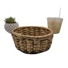 Panier osier doré artisanal – vide-poche bohème chic