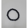 Bracelet Homme Pierre Noire Mate avec Cube Métal | Bijou Moderne