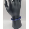 Bracelet Homme Bleu Profond Œil-de-Tigre avec Touches Noires | Bijou Élégant