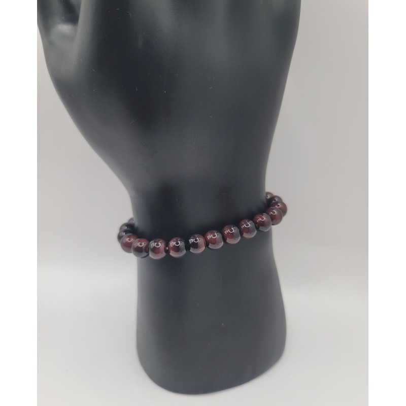 Men’s Mahogany Brown Bead Bracelet | Elegant Brown Jewelry