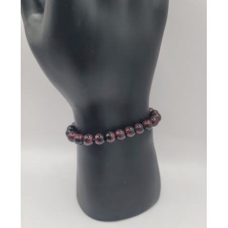 Bracelet Homme Marron Acajou Brillant | Bijou Élégant