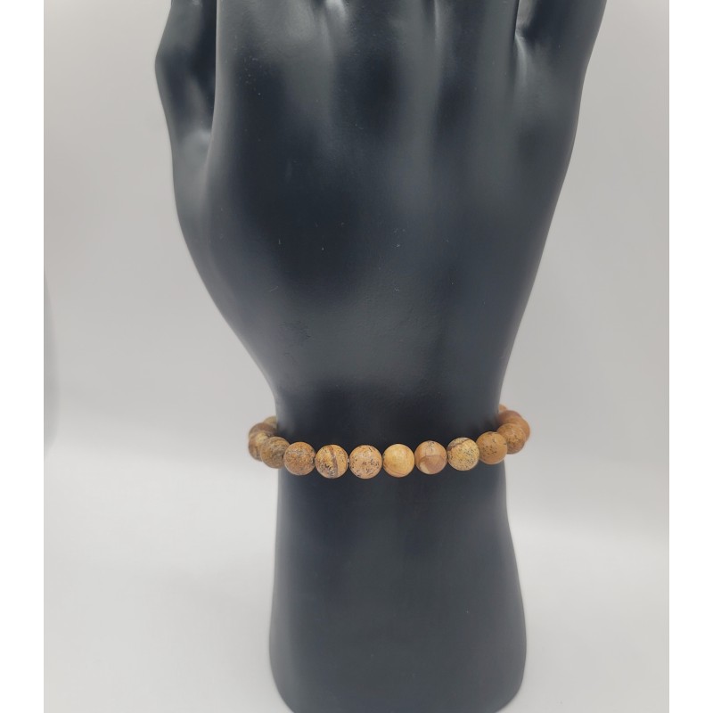 Bracelet Homme Jaspe Désert Tons Sable | Bijou Pierre Naturelle