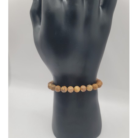 Bracelet Homme Jaspe Désert Tons Sable | Bijou Pierre Naturelle