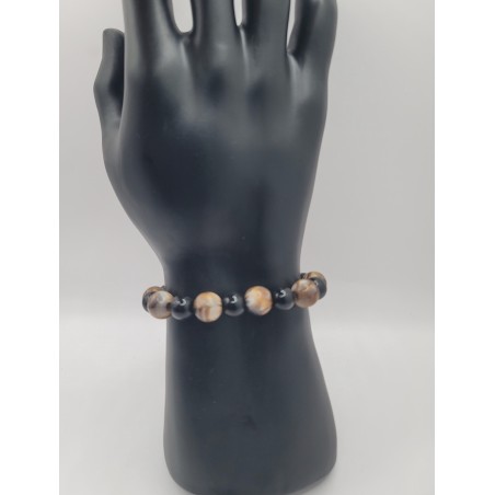Men’s Brown & Black Beaded Bracelet | Natural Elegant Jewelry