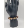Men’s Caramel Beaded Bracelet | Unique Marbled Stone Jewelry