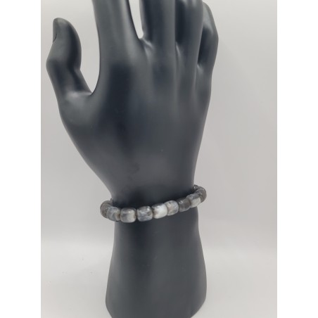 Men’s Caramel Marbled Bracelet | Elegant Natural Beaded Jewelry