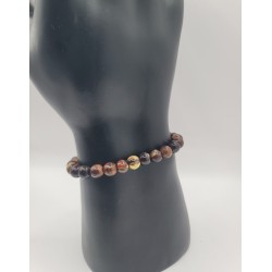 Bracelet Homme Œil de Tigre Brun | Reflets Jaunes Dorés