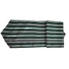 Chemin de table artisanal vert noir écru en coton tissé main de Guinée. Une pièce authentique et chaleureuse pour votre décorati